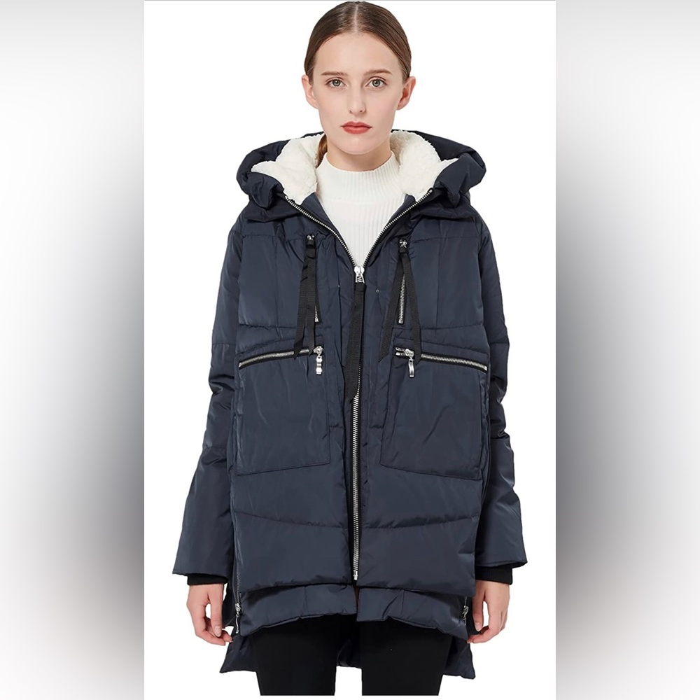 Viral Orolay Women's Thickened Down Jacket (XS, Navy)